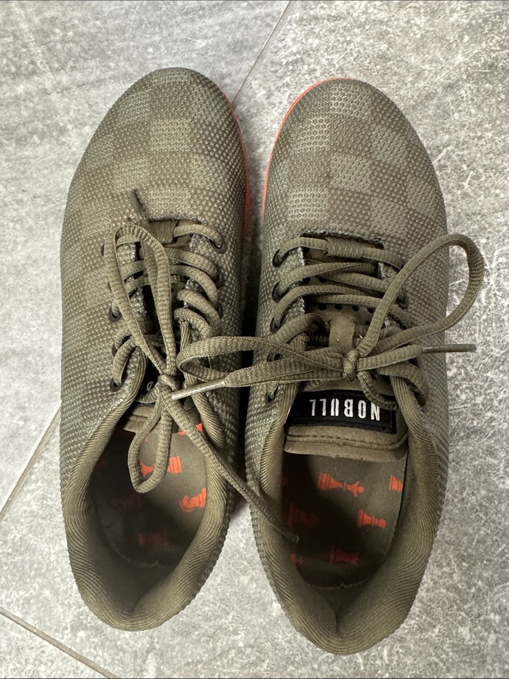 NOBULL Olive Knit Trainer with Subtle Red Accents - Picture 1 of 1